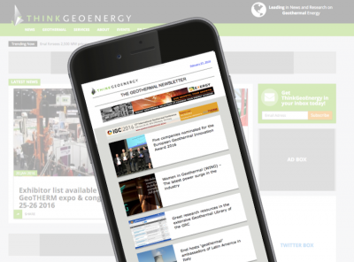 The new design for ThinkGeoEnergy & PiensaGeotermia’s weekly newsletter