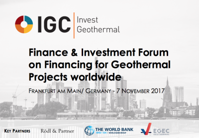 IGC Invest Geothermal – Finans ve Yatırım Forumu, Frankfurt, Almanya 07.11.2017