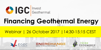 Webinar: Jeotermal Enerji Finansmanı – Ücretsiz Web Semineri, 26 Ekim 2017