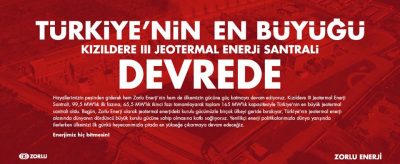 Türkiye’nin En Büyüğü Kızıldere III Jeotermal Elektrik Santrali Devrede