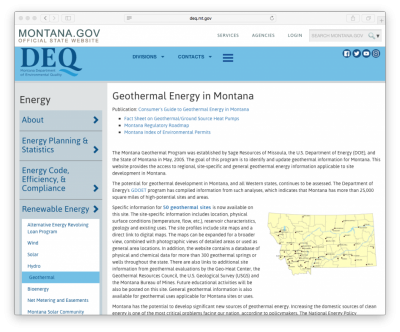 ABD’nin Montana Eyaletindeki Jeotermal Enerji Bilgi Sitesi