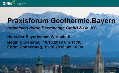 Praxisforum Geothermie.Bayern 2018 Programı yayınlandı