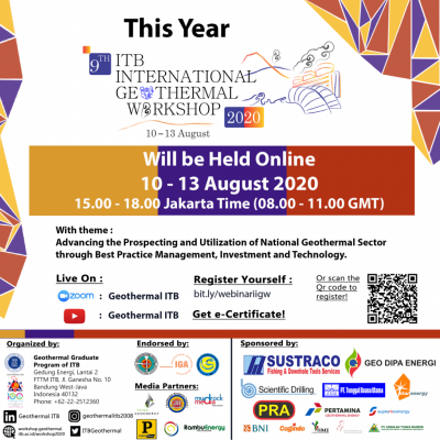 ITB Bandung Uluslararası Jeotermal Çalıştayı-Webinarı, 10-13 Ağustos 2020