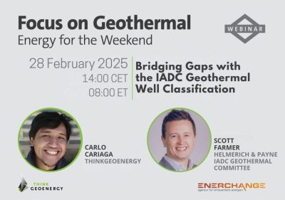 Çevrim içi seminer – IADC Jeotermal Kuyu Sınıflandırması, 28 Şubat 2025